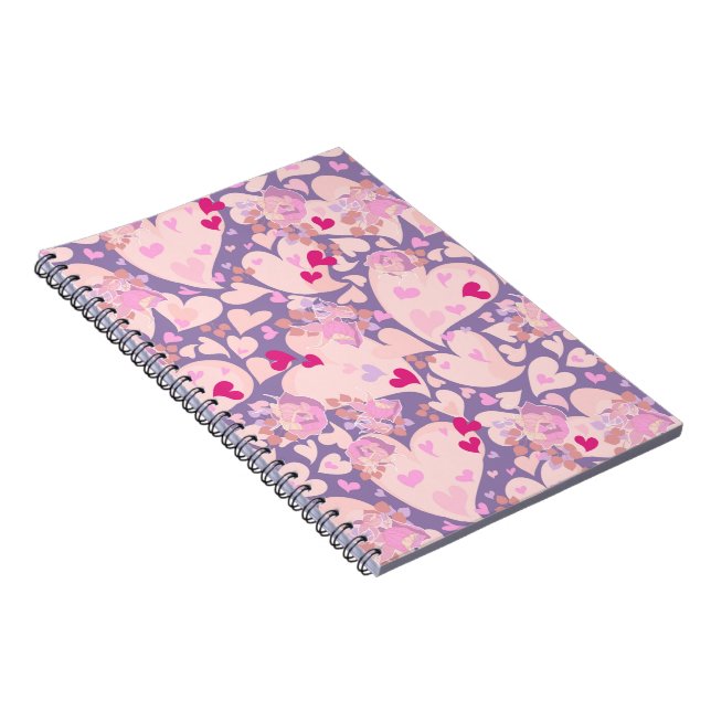Liebe Hearts & Rose Notebook Notizblock (Rechte Seite)