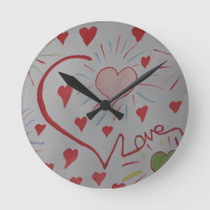 Liebe Hearts Runde Wanduhr