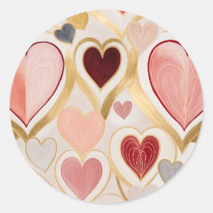 Liebe Hearts Runder Aufkleber