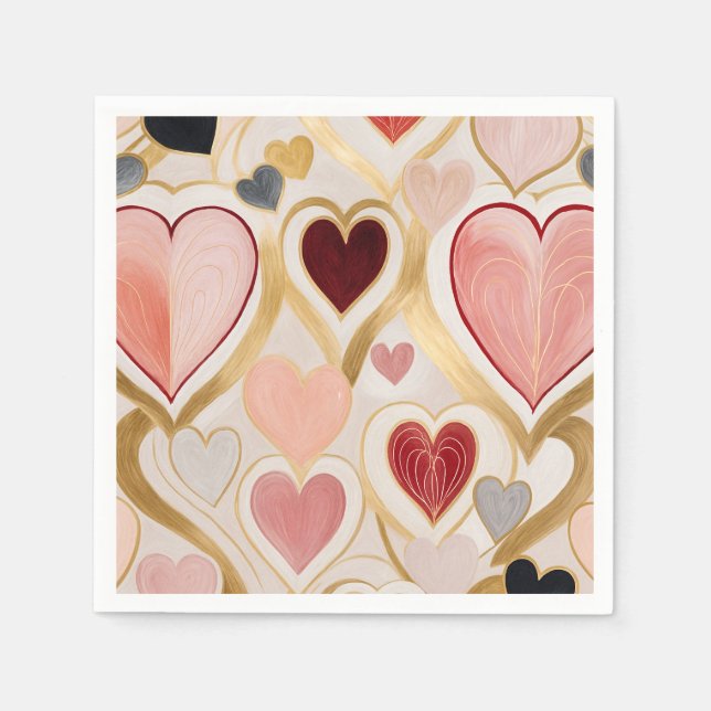 Liebe Hearts Serviette (Vorderseite)