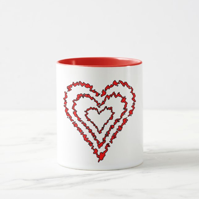 Liebe Hearts Tasse (Zentrum)