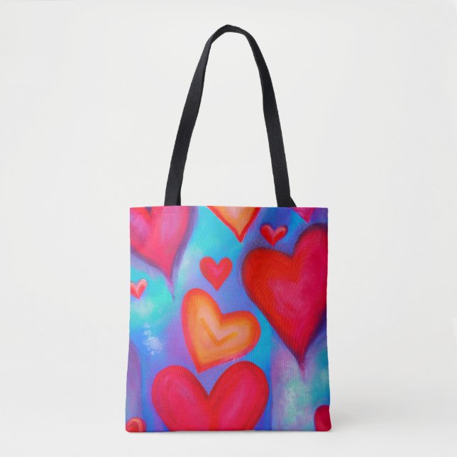 Liebe Hearts Tote Bag (Vorderseite)