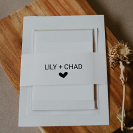 Liebe Hearts Wedding Einladung Bauchband Einladungsbanderole