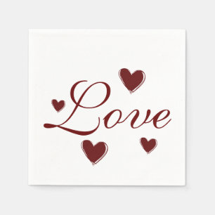 Liebe Hearts Wedding Paper Napkin Set Serviette