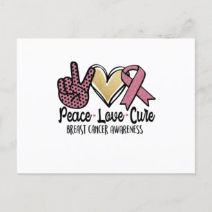 Liebe heilen Brustkrebs Ankündigungspostkarte
