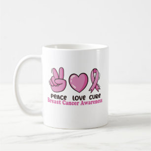 Liebe heilen Brustkrebs Aufklärung Rosa Frauen Kaffeetasse