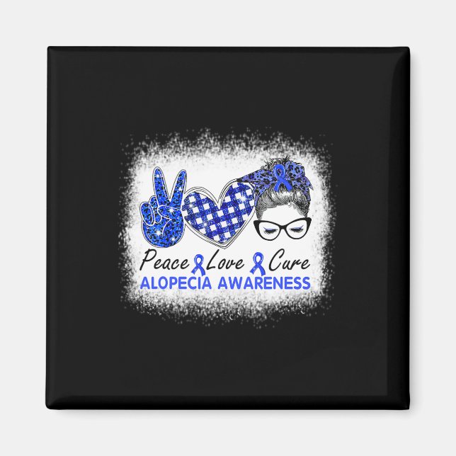 Liebe heilen Frauen Alopezie Bewusstsein Magnet (Vorne)