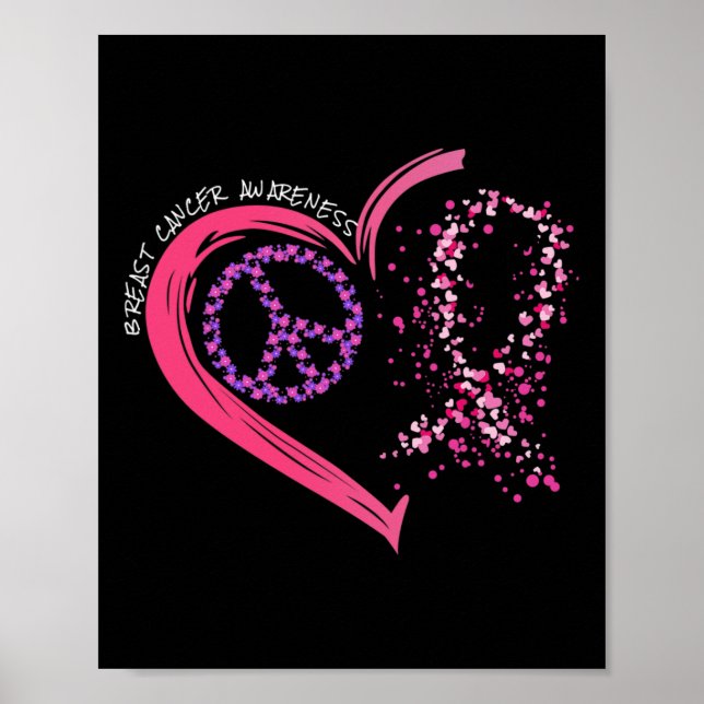 Liebe heilen gebleichtes rosa Ribbon Brustkrebs Aw Poster (Vorne)
