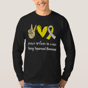 Liebe heilen Hörbeeinträchtigung Silber & Gelb T-Shirt