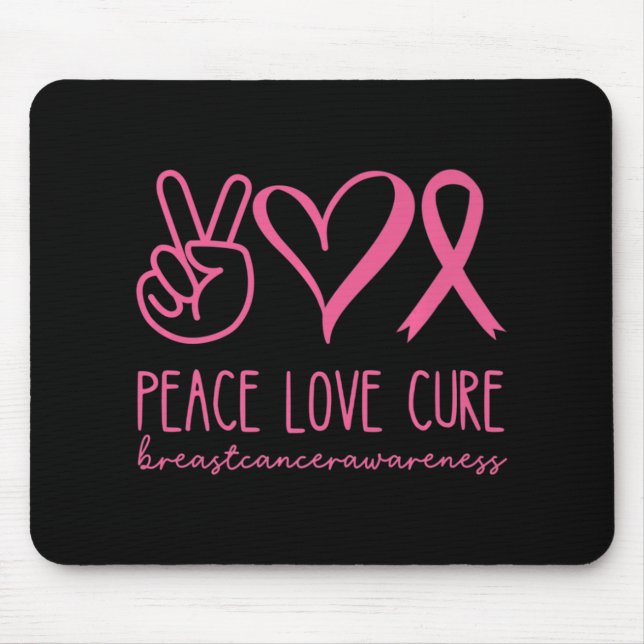Liebe heilen rosa Ribbon Krieger Brustkrebs Mousepad (Vorne)
