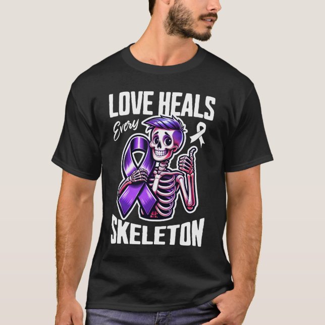 Liebe heilt jedes Skelett T-Shirt (Vorderseite)