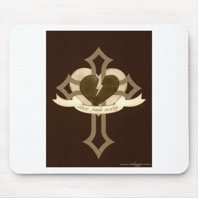 Liebe heilt sicher - Sepia Mousepad (Vorne)