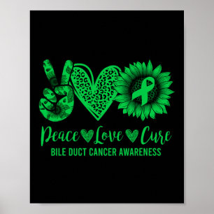 Liebe heilt Sonnenblume Gallengangkrebs-Bewusstsei Poster