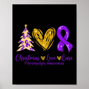 Liebe Heilung Lila Ribbon Fibromyalgie Bewusstsein Poster