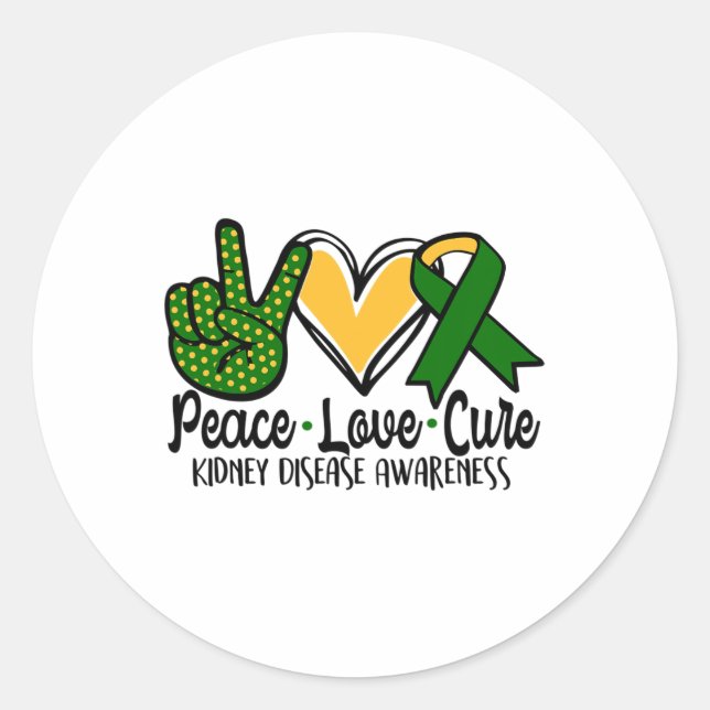 Liebe Heilung Nierenerkrankung Sensibilisierungsku Runder Aufkleber (Vorderseite)