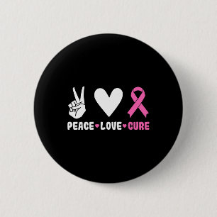Liebe Heilung rosa Ribbon Brustkrebs Bewusstsein Button
