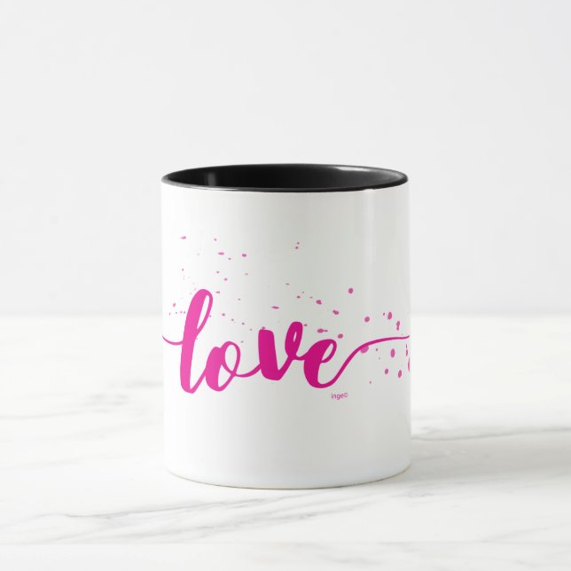 Liebe-heiß-rosa Textdekor modern Tasse (Zentrum)