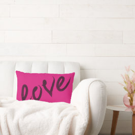 LIEBE | Heiß rosa und schwarz gezogene Kissen