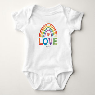 LIEBE Helle Farbe Regenbogen Wasserfarbe Kind Baby Strampler