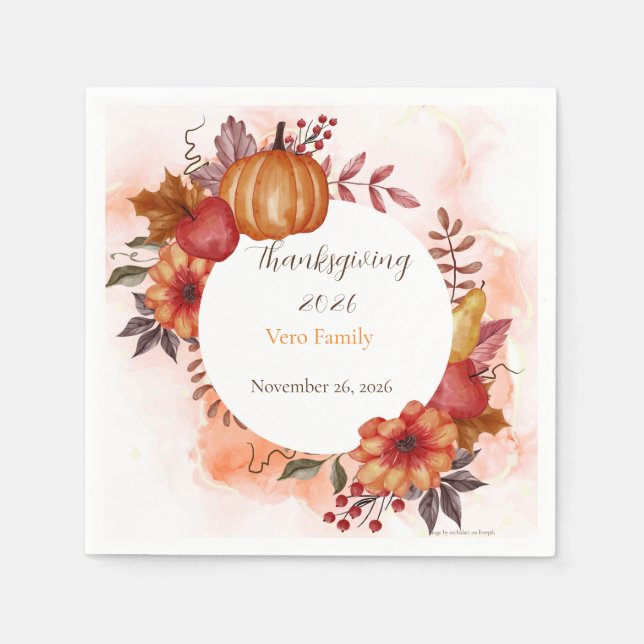Liebe Herbst Erntedank Abendessen Serviette (Vorderseite)