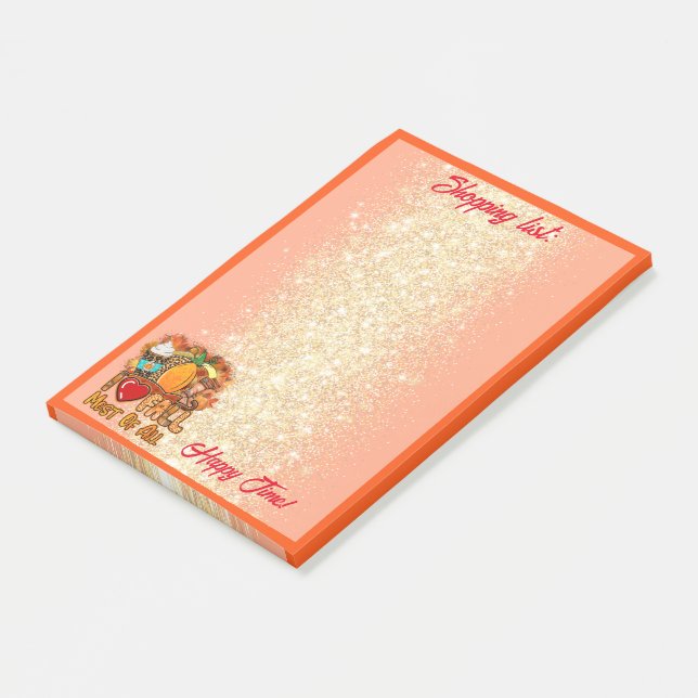 Liebe Herbst Herbst Text und Farbe anpassen Post-it Klebezettel (angewinkelt)