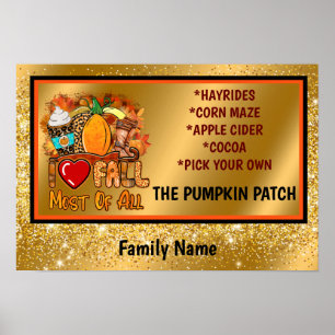 Liebe Herbst Herbst Text und Farbe anpassen Poster