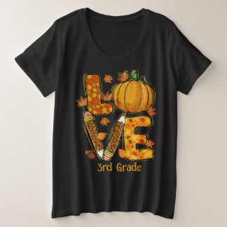 LIEBE Herbst Thema 3. Klasse Lehrer Große Größe T-Shirt