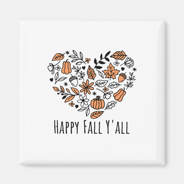 Liebe Herbst Y'all Leopard Pumpkin Herbstsaison Wo Magnet (Vorne)