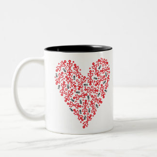 Liebe Herz 2012 Icon Schwarz und Rot Zweifarbige Tasse