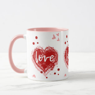 Liebe Herz am Tag des Roten Valentins Tasse