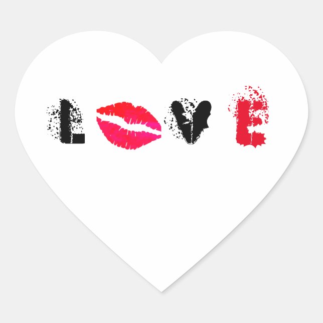 Liebe Herz-Aufkleber (Vorderseite)