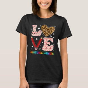 Liebe Herz Außergewöhnlicher Erzieher Leopard Kari T-Shirt
