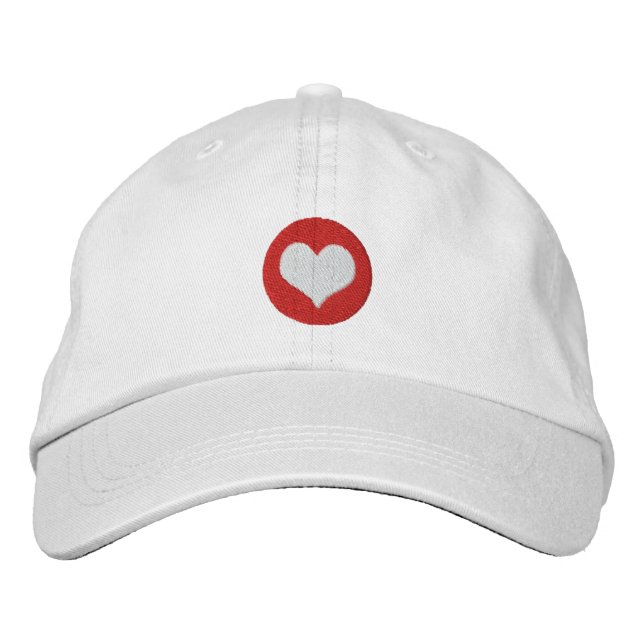 Liebe Herz Bestickte Baseballkappe (Vorderseite)