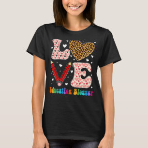 Liebe Herz Bildung Blogger Leopard Kariert Valenti T-Shirt