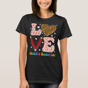 Liebe Herz Bildung Forscher Leopard Kariert Vale T-Shirt