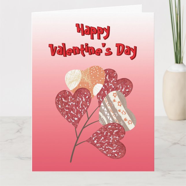 Liebe Herz Blätter Karte (Vorderseite)