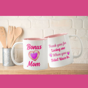 Liebe Herz Bonus Mama Vielen Dank für die Liebe mi Zweifarbige Tasse