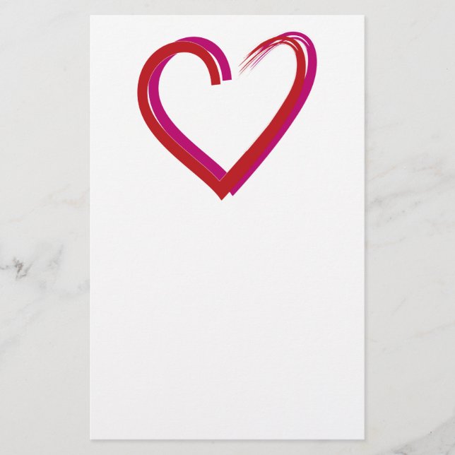 Liebe Herz Briefpapier (Vorderseite)