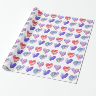 Liebe Herz-Designs Rosa Lila Geschenkpapier