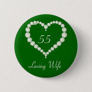 Liebe-Herz-Diamant-Smaragd-Jahrestag Button