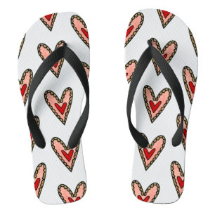 Liebe Herz Drehte Flop-Schuhe ( weißer Hintergrund Flip Flops