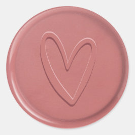 Liebe Herz Dusty Rose Wachs Siegel Sticker