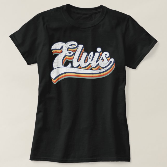 Liebe Herz Elvis Name Personalisiert GrungeVintage T-Shirt (Design vorne)