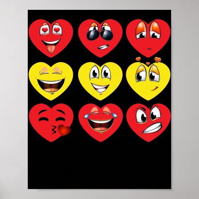 Liebe Herz Emoji für Valentinstag anzeigen Poster (Vorne)