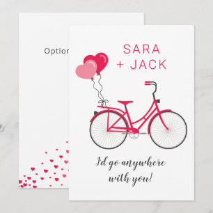Liebe Herz Fahrrad Valentine Personalisierte Anwen Mitteilungskarte