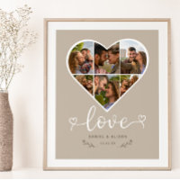Liebe Herz Foto Collage Grid Couple Latte