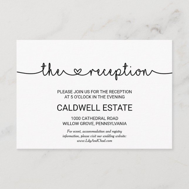 Liebe Herz für Hochzeitstiefekarte Begleitkarte (Vorderseite)