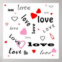 Liebe Herz für rote und rosa Typografie