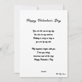 Liebe Herz: Gedicht - Valentine Liebe Card Feiertagskarte