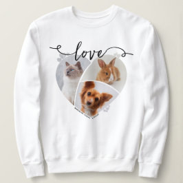Liebe, herz-geformt 3 Haustiere FotoCollage Sweatshirt